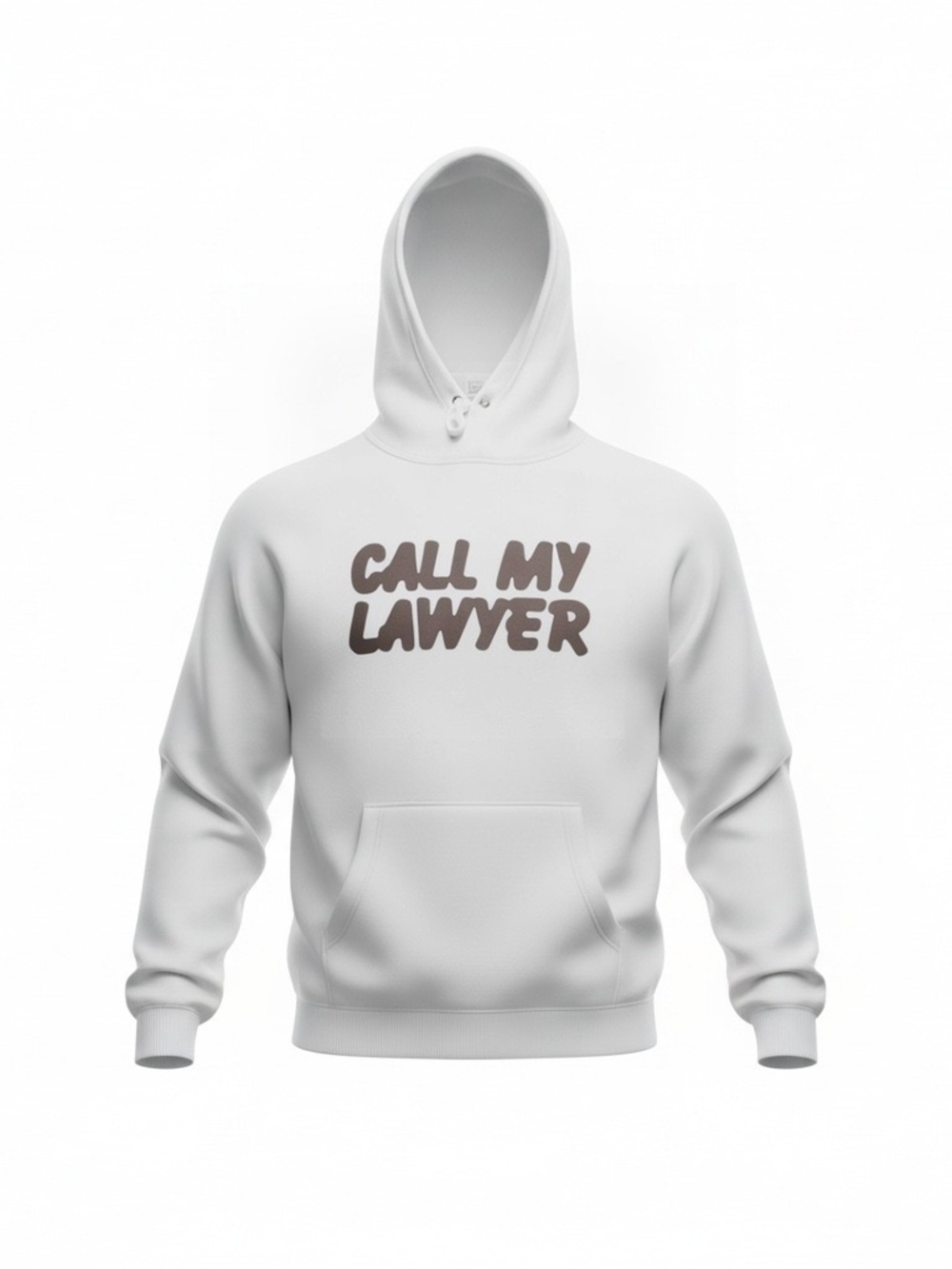 White "Call My Lawyer" Pullover Hoodie for Men